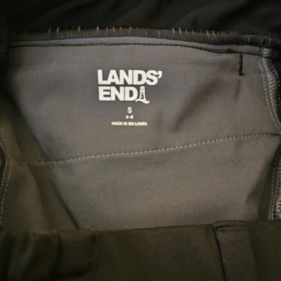 Land's End Wide Leg Mid Rise Pull-on Black Pocket Pants S (6-8) Flattering EUC - Picture 5 of 9